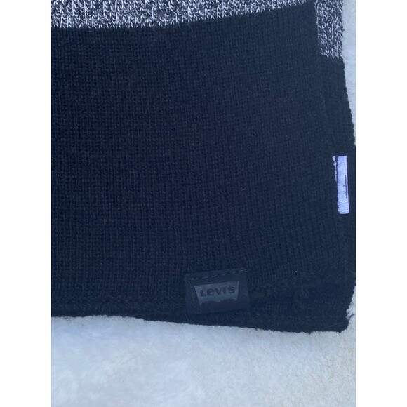 Levi’s mens winter 2 pc set knit hat and scarf set black/grey OSFM - Picture 9 of 11